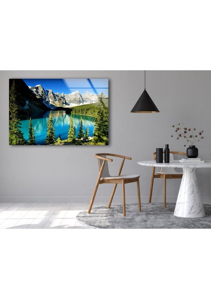 Orman Dağ Manzarası Temperli Cam Duvar Tablosu indirimleri