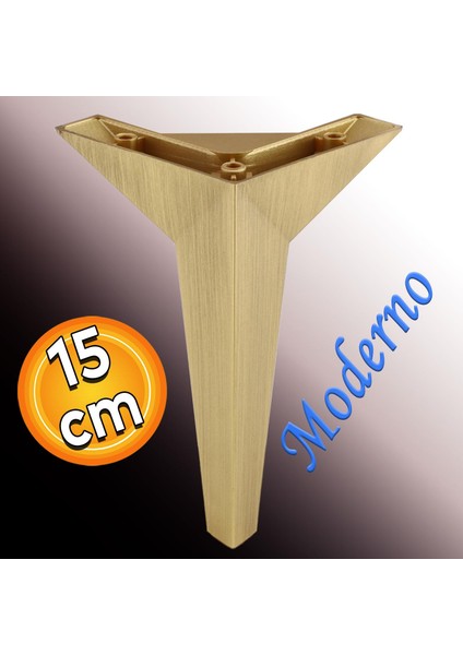 Moderno Mobilya Kanepe Sehpa Tv Ünitesi Baza Koltuk Ayağı Sarı Gold Altın Eskitme 15 Cm Ayakları