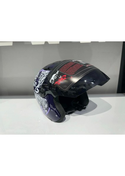 Kask Free-M 601 Çenesiz Mor Flower