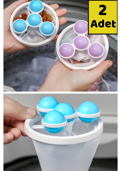 2 Li Çamaşır Makinesi Toz Tiftik ve Evcil Hayvan Kedi Köpek Tüy Toplayıcı Yıkanabilir Tüy Temizleme