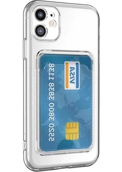 Iphone 11 Uyumlu Kamera Koruyuculu Kartlıklı Şeffaf Silikon Kapak (KAMERA KORMALI)