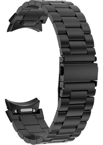 Samsung Galaxy Watch 6 Classic 47MM Kordon Aparatlı Metal Sıralı Kordon Krd 04 Siyah