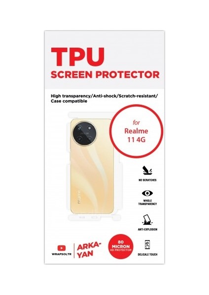 Realme 11 4g Arka ve Yan Koruyucu Tpu Film fiyatları