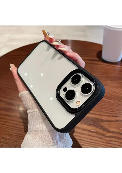 Apple iPhone 14 Pro Max Siyah Sararmaz Orjinal Mika Kapak Tuşları ve Kamera Çevresi Metal