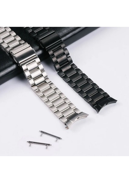 Samsung Galaxy Watch 6 Classic 43MM Kordon Aparatlı Metal Sıralı Kordon Krd 04 Siyah modelleri