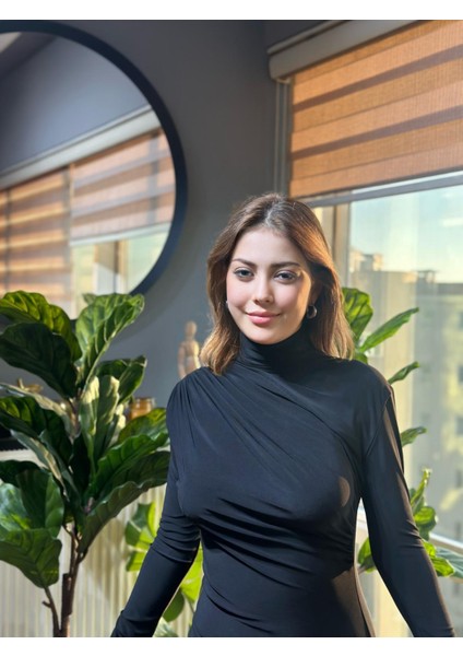 Yanı Pileli Siyah Elbise fiyatları