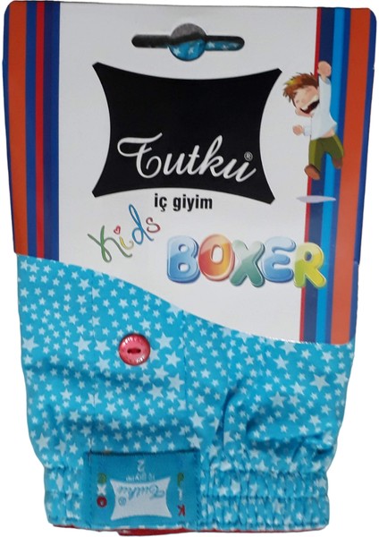 Havlu Bel Desenli Penye Erkek Çocuk Boxer Külot %100 Pamuk