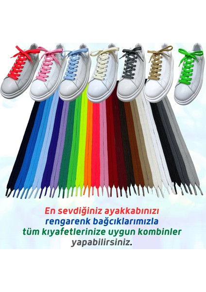 Exclusive 120 cm Yassı Spor Ayakkabı Bağcığı, Çift Katmanlı Örgülü Sneakers Bağcık, 1 Çift