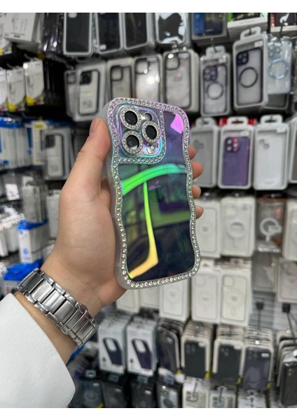 Apple iPhone 14 Pro Kılıf Full Sıralı Taşlı Kamera Korumalı Silikon Kapak Kılıf