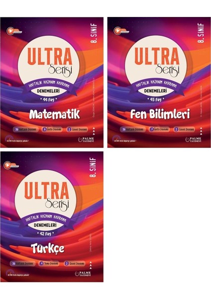 LGS 8. Sınıf Ultra Serisi Matematik Fen Bilimleri ve Türkçe Denemeleri