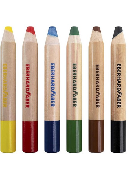 Minimaxi 3ü Bir Arada Jumbo Renkli Kalem 6lı Set
