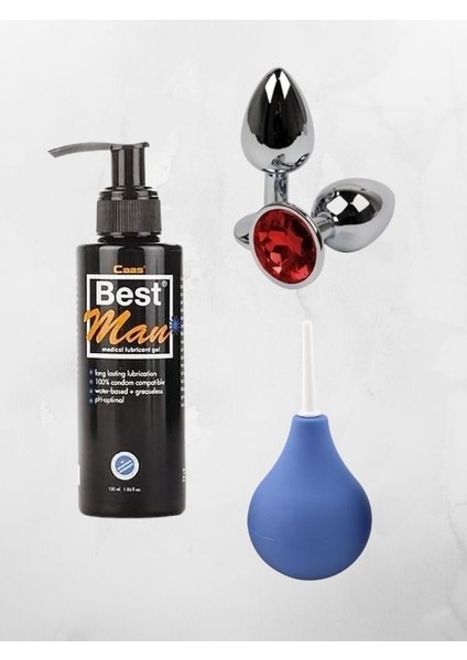 Best Man Lubricant Jel Sade 150 ml + Temizleme Pompası + Plug