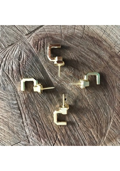 Büyük Sarı Dekoratif Kanca Mini Vidalı Kanca Tesbih Askısı 100 Adet