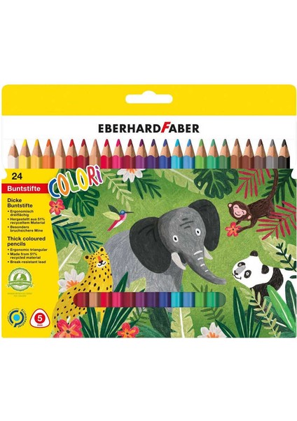 Colori Kalın Üçgen Kuruboya 24LÜ Set