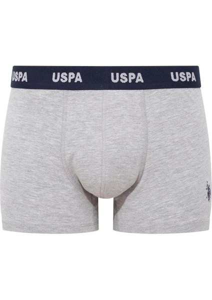80509 Erkek Pamuklu 3'lü Boxer Bordo Gri Melanj Baskılı