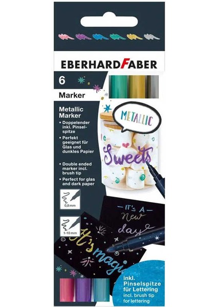 Metalik Markör Duo 6lı