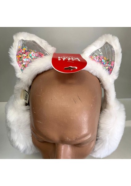 Arıcı Store Yeni Sezon Pufuduk Peluş Katlanabilen Krem Rengi Çocuk Kulaklık