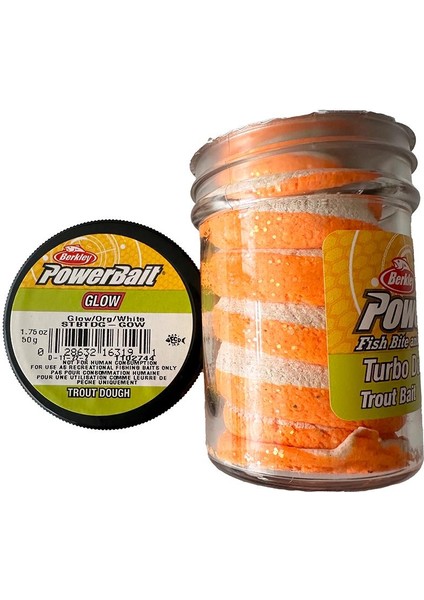 Power Bait Turbo Dough - Glow - Org - White