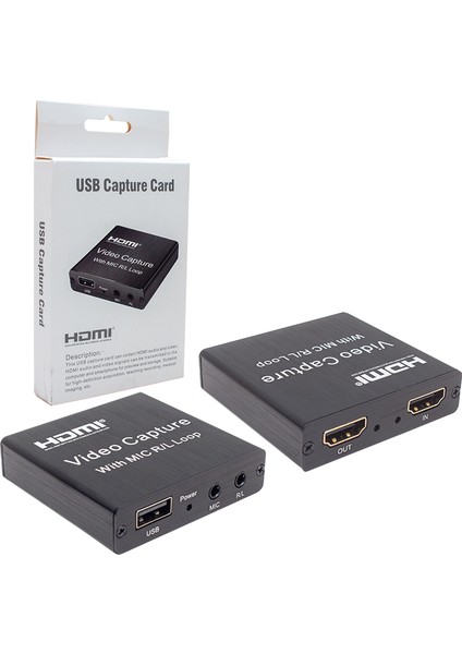 Powermaster PM-2620 4K Uyumlu 1080P USB 2.0 HDMI Video Capture Kart Mikrofon Girişli