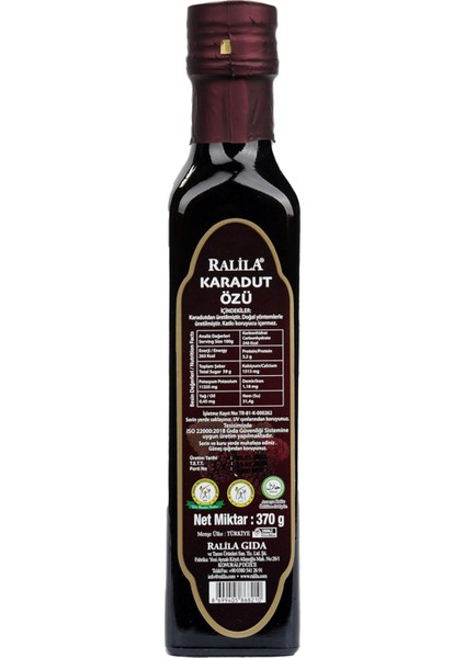 Ralila Karadut Özü (Katkısız,koruycusuz) 370 gr fiyatları