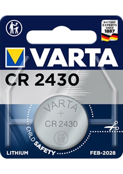 Varta CR2430 3 Volt Lityum Pil Tekli Düğme Pil Saat Pili Cr 2430