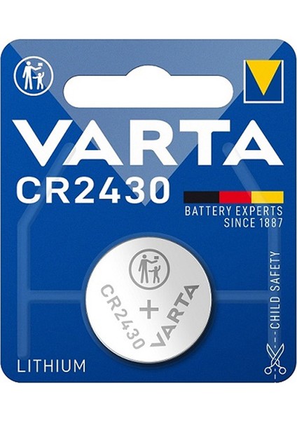 Varta CR2430 3 Volt Lityum Pil Tekli Düğme Pil Saat Pili Cr 2430