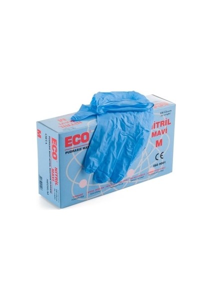 Mavi Nitril Pudrasız Muayene Eldiveni Eco large