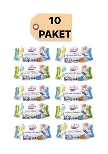 Alobaby Islak Mendil Sensitive Islak Havlu 120LI - 10 x 120LI (1200 Yaprak)