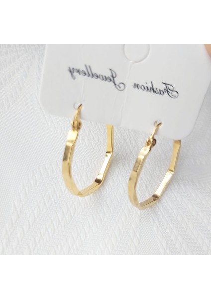 Gold Renkli Modern Kesme Halka Küpe indirimleri