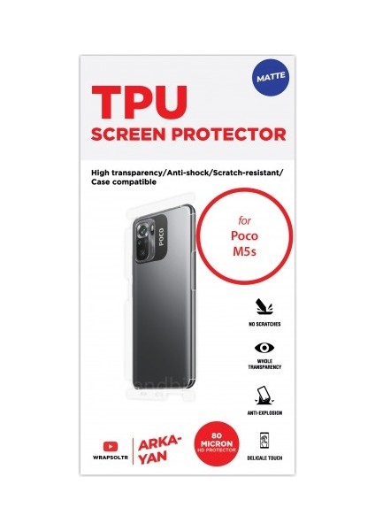 Xiaomi Poco M5S Mat Arka ve Yan Koruyucu Tpu Film fiyatları