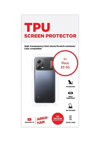 Xiaomi Poco X5 5g Arka ve Yan Koruyucu Tpu Film