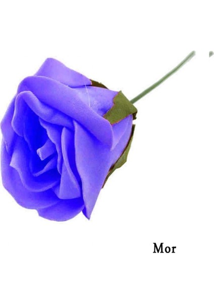 Lateks Gül Tekli Battal Boy 20'li Mor