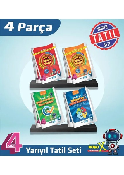 4. Sınıf Dört Dörtlük Yarıyıl Tatil Kitabı 4'lü Set