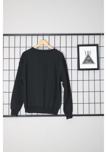 Baskısız Siyah Unisex Sweatshirt fiyatları