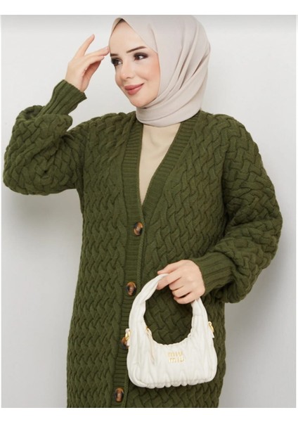 Kadın Uzunkollu Sepet Örgü Akrilik Dokuma Hırka modelleri