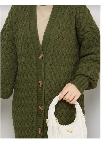 Kadın Uzunkollu Sepet Örgü Akrilik Dokuma Hırka fırsatları