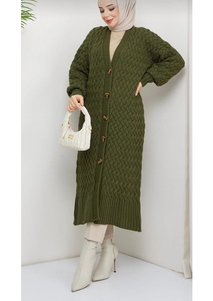 Kadın Uzunkollu Sepet Örgü Akrilik Dokuma Hırka indirimleri