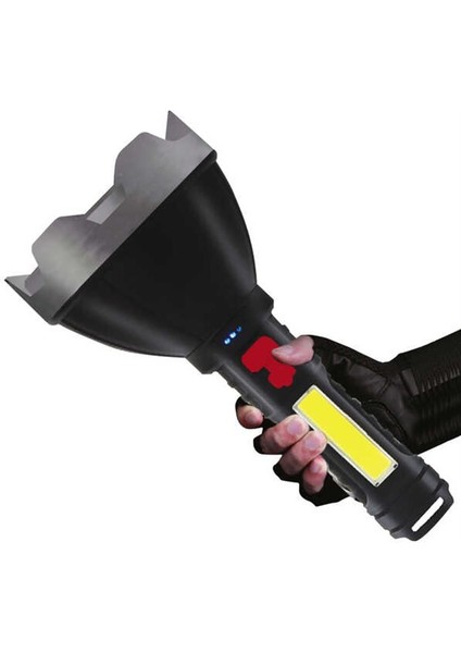 El Feneri USB Şarjlı El Feneri Süper El Feneri Avcı Feneri Balıkçı Feneri 8000 Lümen PT-6104