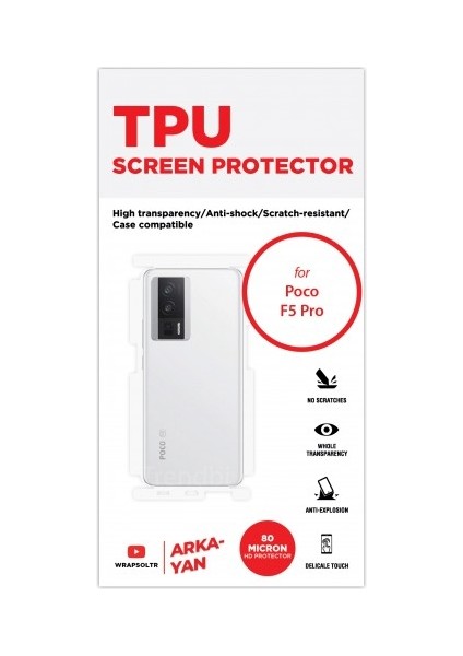 Xiaomi Poco F5 Pro Arka ve Yan Koruyucu Tpu Film fiyatları