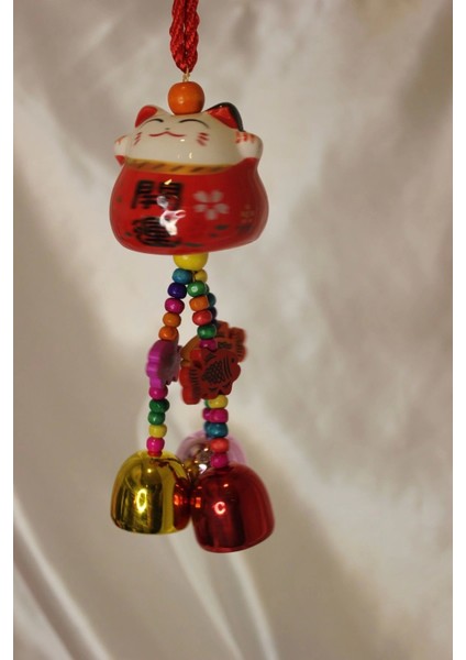 Deprem Zili Çanı Kapı Çanı Rüzgar Çanı Zili Feng Shui Yin Yang Çağıran Kedi Maneki Neko