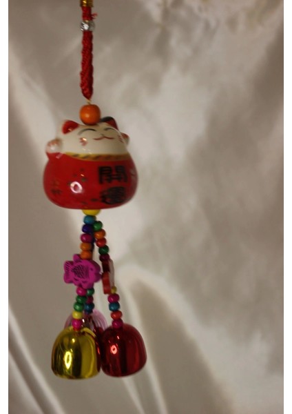 Deprem Zili Çanı Kapı Çanı Rüzgar Çanı Zili Feng Shui Yin Yang Çağıran Kedi Maneki Neko