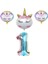 Unicorn Karakter Rakamlı Folyo Balon Seti Yaş 1 1