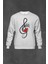 Gri Sweatshirt Metallica Müzik Nota Sol Anahtarı Music Baskılı Unisex Sweat 1