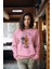 Premium Baskılı Tarz Kadın Bisiklet Yaka Sweatshirt 1