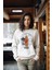 Premium Baskılı Tarz Kadın Bisiklet Yaka Sweatshirt 3