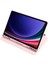 Casestreet Samsung Galaxy Tab S9 SM-X710 Kılıf Termik Arkası Şeffaf Smart Kapaklı Kalem Bölmeli T1 Pembe 2