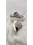 Çiğdem Gerçek Deri Pudra Kadın Geniş Bantlı Dolgu Topuk Terlik - Pudra - 37 - ST02562-12953 4