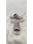 Çiğdem Gerçek Deri Pudra Kadın Geniş Bantlı Dolgu Topuk Terlik - Pudra - 37 - ST02562-12953 5