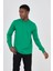 Grody.t Erkek Basic Regular Fit Yarım Balıkçı Sweatshirt Pamuk 2 Iplik Yeşil 1