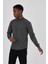 Grody.t Erkek Basic Regular Fit Yarım Balıkçı Sweatshirt Pamuk 2 Iplika Antrasit 1